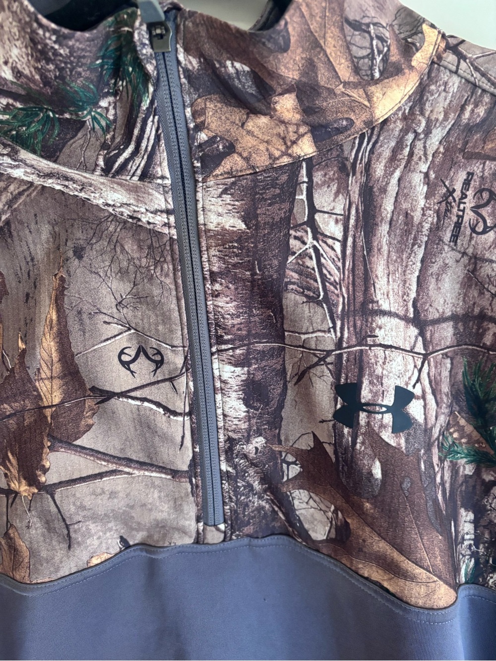 Under armour cold gear realtree APX camo 1/4zip hunting pullover men’s 2xl gray - Picture 2 of 6